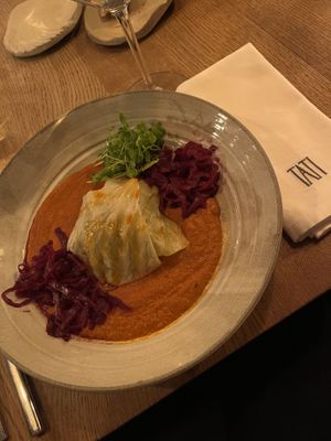 Vegan stuffed cabbage  at TATI in Budapest