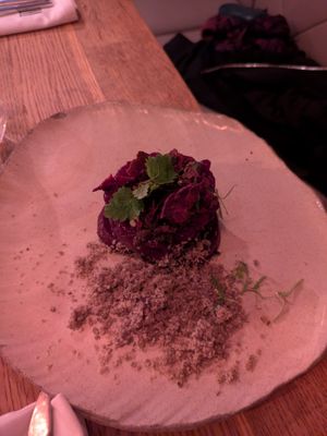 Desert: 4.5/5 Very cool with beet root, but a bit too cold.
 at TATI in Budapest