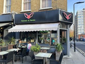 From the street  at Fennec & Parsley in North London