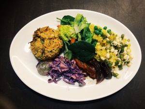 vegan lunch buffet at Mahemarket and Cafe in Tallinn