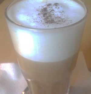 Vegan hazelnut-latte at Mahemarket and Cafe in Tallinn