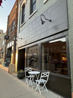 Exterior. Several outdoor tables not shown heree  at Blazing Star  in Decorah