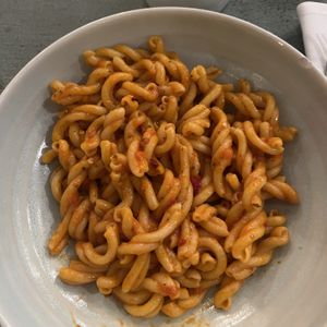 VEGAN GEMELLI ALL’ ARRABBIATA  at Pazza Market & Cucina in San Diego