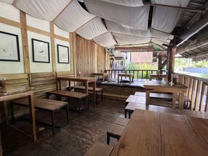 Upstairs seating  at Drunken Sushi in Siargao