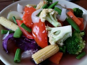 mixed veggies at Anchan Vegetarian Restaurant in Chiang Mai