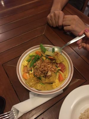 Tempeh Red Curry/แกงเผ็ดเทมเป้ 140 at Anchan Vegetarian Restaurant in Chiang Mai