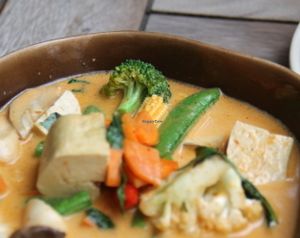 Red curry with tofu.  at Anchan Vegetarian Restaurant in Chiang Mai