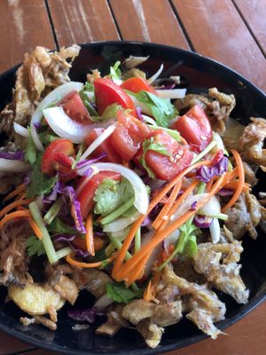 Banana blossom salad  at Anchan Vegetarian Restaurant in Chiang Mai