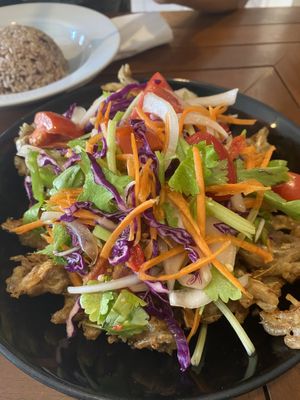 banana blossom salad is SO GOOD  at Anchan Vegetarian Restaurant in Chiang Mai