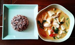 Panang curry at Anchan Vegetarian Restaurant in Chiang Mai