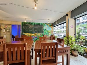 Restaurant interior  at Anchan Vegetarian Restaurant in Chiang Mai