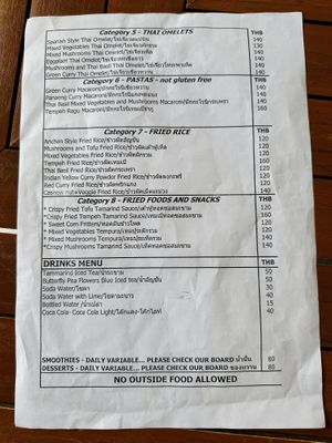 Menu  at Anchan Vegetarian Restaurant in Chiang Mai