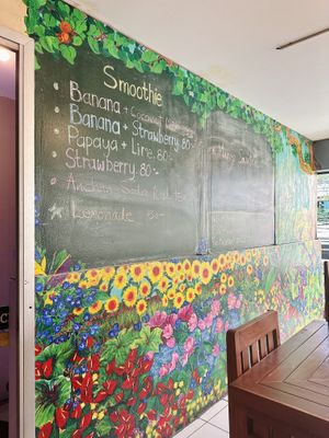 Smoothie menu  at Anchan Vegetarian Restaurant in Chiang Mai