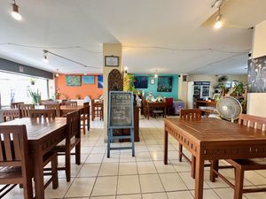 Restaurant interior  at Anchan Vegetarian Restaurant in Chiang Mai
