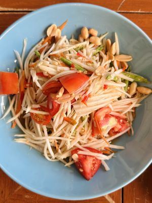 Thai papaya salad (95 THB)  at Anchan Vegetarian Restaurant in Chiang Mai