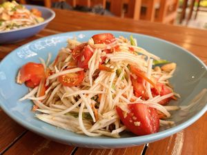 Thai papaya salad (95 THB)  at Anchan Vegetarian Restaurant in Chiang Mai