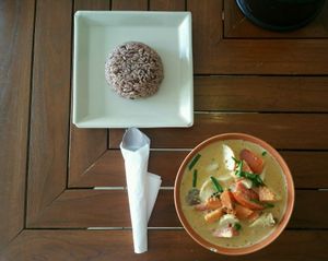 massaman curry at Anchan Vegetarian Restaurant in Chiang Mai