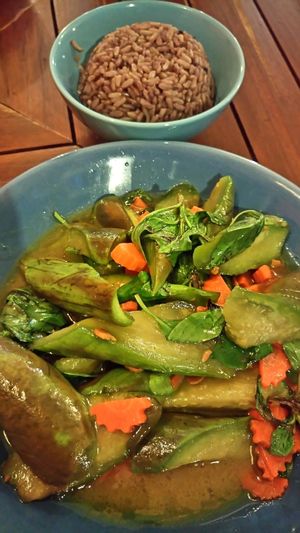 eggplant miso at Anchan Vegetarian Restaurant in Chiang Mai