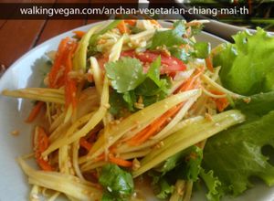 Mango salad at Anchan Vegetarian Restaurant in Chiang Mai