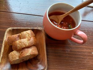Vegetable soup at Ohana8 in Kyoto