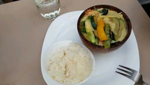 Thai green curry at Yum-D in South West London