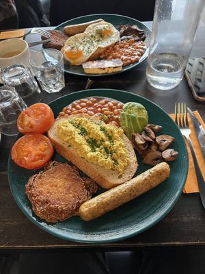 Vegan english breakfast  at Lazy Fox in Helsinki