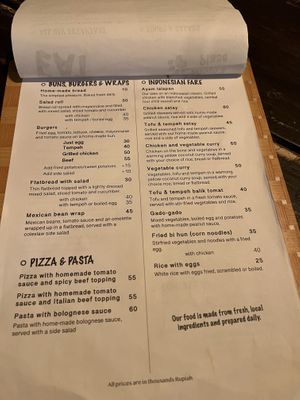 Vegan options: vegetable curry, Tofu and tempeh balik tomat, Gado Gado without egg   at Mopi's Place in 