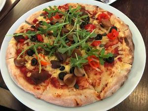 Garden vegan pizza at Repas7 in Berwick-upon-tweed