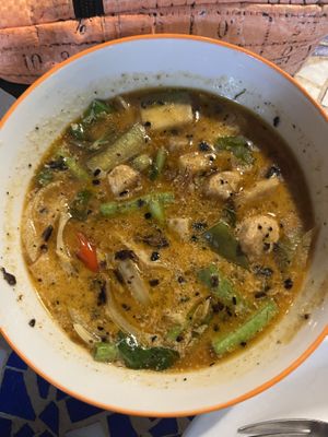 Panang curry  at Black Stone Cafe in Khao Sok