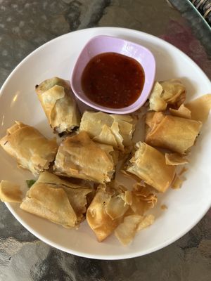 Spring rolls  at Black Stone Cafe in Khao Sok