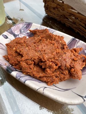 Spiced red spread (vegan)  at Tiha Noc in Kotor