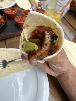 Fully constructed vegan wrap   at Tiha Noc in Kotor