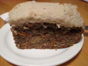 Vegan carrot cake with cashew-based icing. Delicious. at Resonance Cafe in Montreal