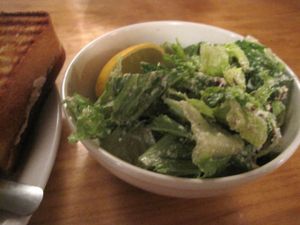 The popular Caesar salad with cashew-based dressing and tempeh bacon. at Resonance Cafe in Montreal