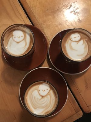 The cutest coffee made with their house milk!  at Resonance Cafe in Montreal