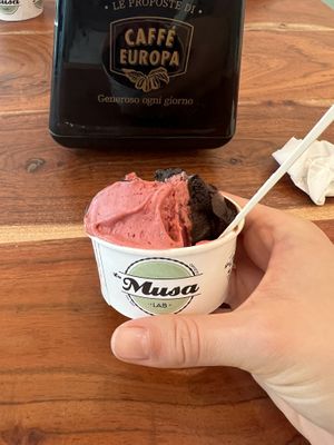 Mixed berries and fondant  at La Musa in Orvieto