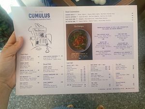 Menu  at Cumulus Bali  in Canggu