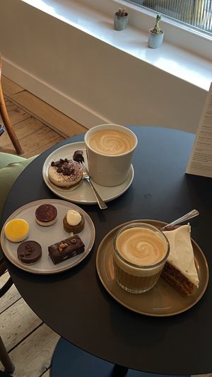 Big tiramisu, small tasting plate of all vegan options, big carrot cake    at Rose and Vanilla  in Amsterdam