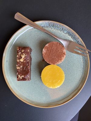 Brownie, tiramisu, mango cheesecake and yuzu cheesecake   at Rose and Vanilla  in Amsterdam