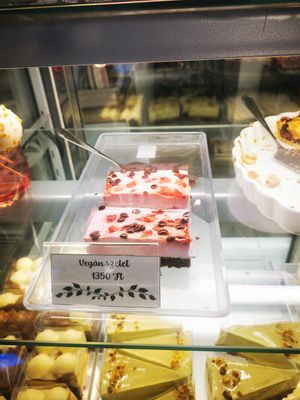 Vegan cream fruit cake at Dolce Vita Cukrászda in Szentendre