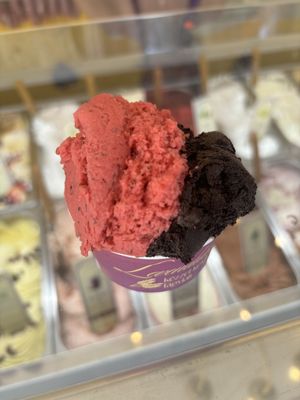 Raspberry mint and dark chocolate   at Levendula Fagylaltozó in Szentendre