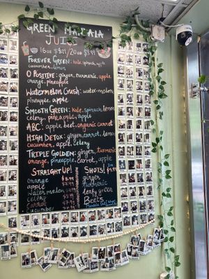 Wall menu at Green Mandala in New York City