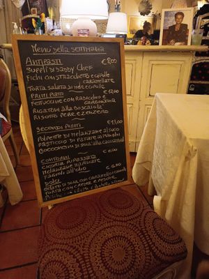 Menu at Le Bistrot in Rome