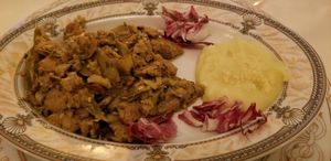 Straccetti con carciofi at Le Bistrot in Rome