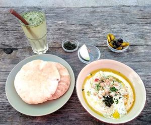 Homemade Hummus and Lemonade at Algarvegan Hummus Bar in Vila Do Bispo