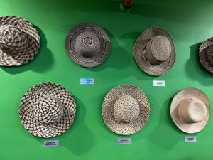 Wall decor with hats at El Trapiche - Albrook Mall in Panama City