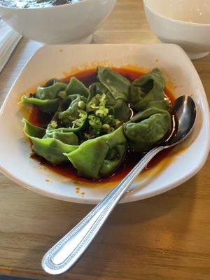 Spicy vegan wonton   at Ugly Dumpling  in Edison