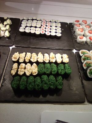Vegan sushi: seaweed, corn and mayo, cucumber, and others at Itsudemo Iso Myy   in Joensuu