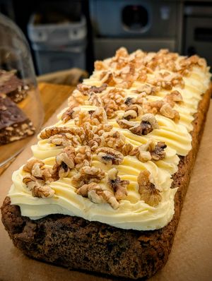 Homemade cakes always on our shelves. at VG Coffee in Cambridge