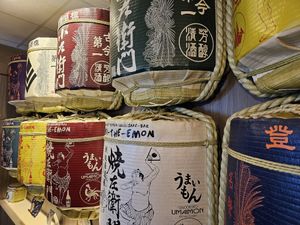 Sake barrels at Yaki-The-Emom in Dusseldorf